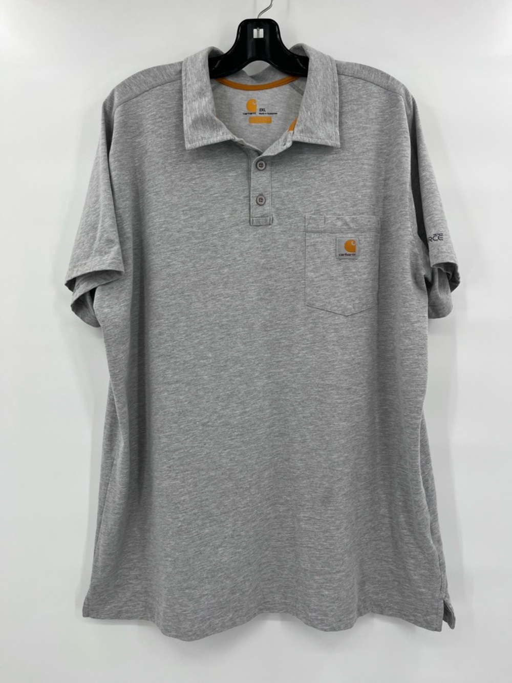 Carhartt Force Men's Light Gray Polo Shirt with Pocket Size 2XL